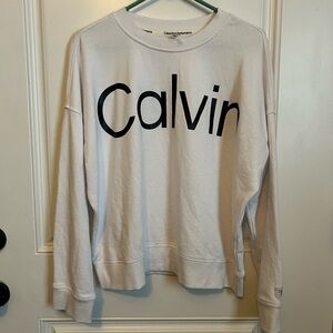 Calvin Klein Cream Crew Neck Sweater
